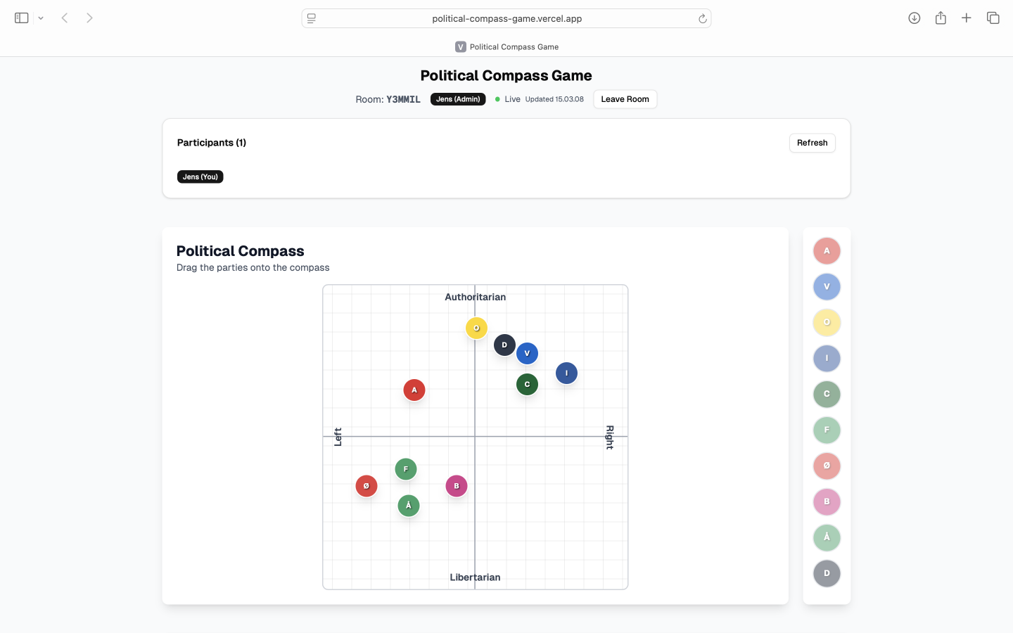 Political Compass Game